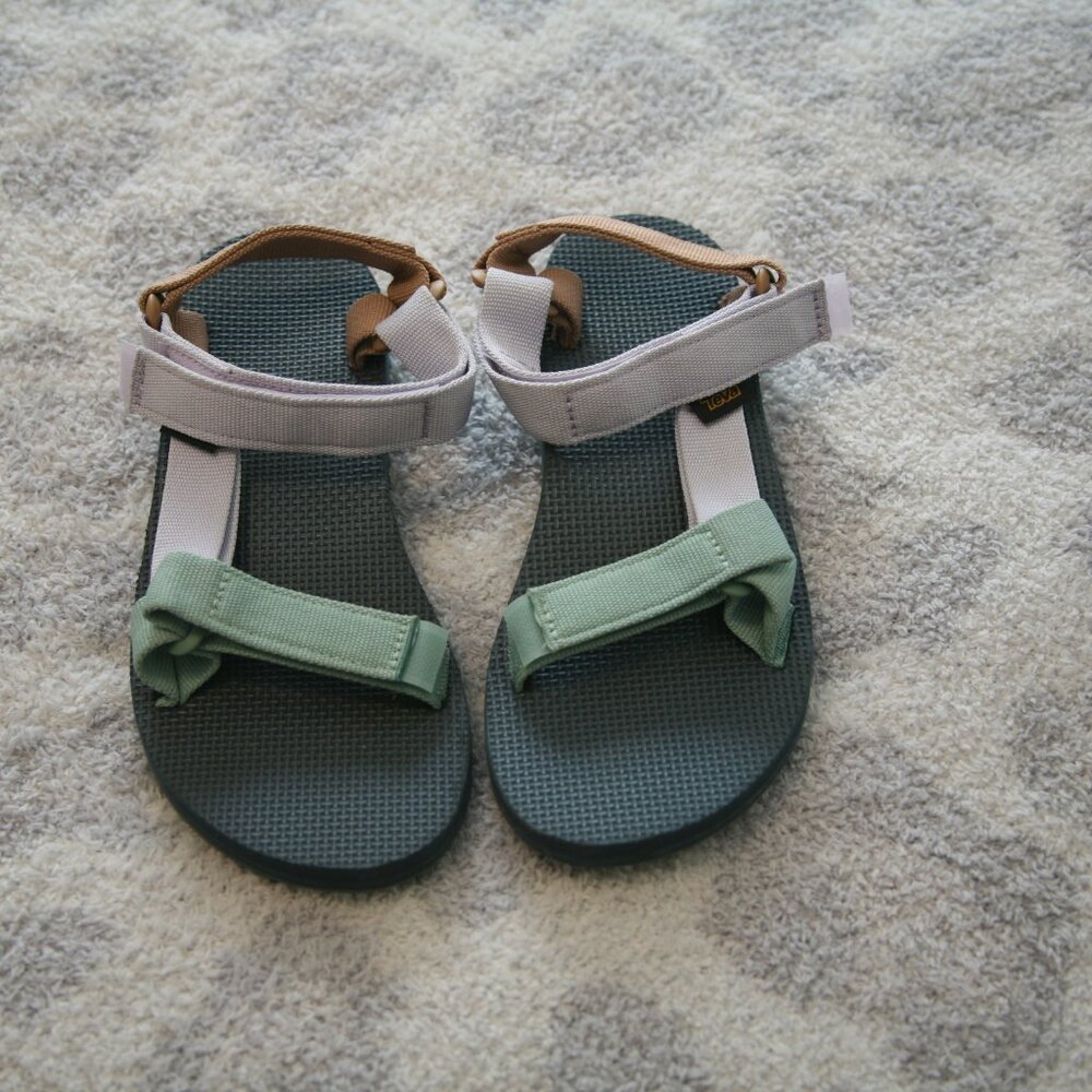 Teva Sandals in Green, Gray, and Brown